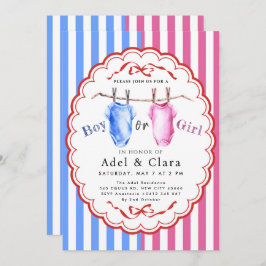 Boy or Girl Gender Reveal Invitation 招待状