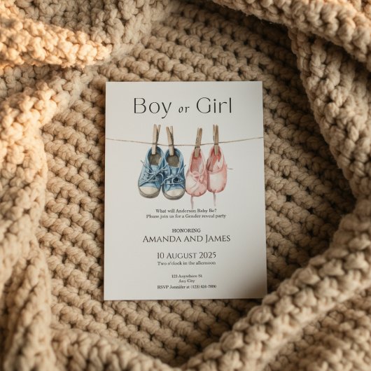 Boy or Girl Gender Reveal Invitation 招待状