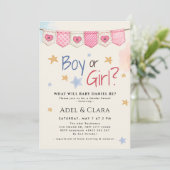 Boy or Girl Gender Reveal Invitation 招待状 (スタンド正面)