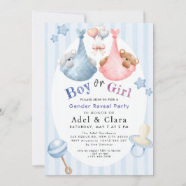 Boy or Girl Gender Reveal Invitation 招待状