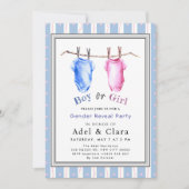 Boy or Girl Gender Reveal Invitation 招待状 (正面)