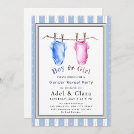 Boy or Girl Gender Reveal Invitation 招待状