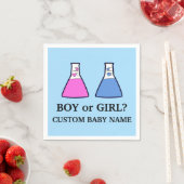Boy or Girl Gender Reveal Science Beakerハート スタンダードカクテルナプキン (インサイチュ)