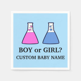 Boy or Girl Gender Reveal Science Beakerハート スタンダードカクテルナプキン