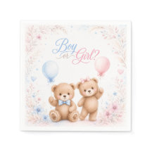Boy or Girl Little Cub（男女どちらかの子グマ）ジェンダーリビールペーパーナプキ