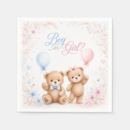 Boy or Girl Little Cub（男女どちらかの子グマ）ジェンダーリビールペーパーナプキ スタンダードカクテルナプキン
