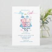 Boy or Girl teddy bears Gender Revealパーティー 招待状 (スタンド正面)