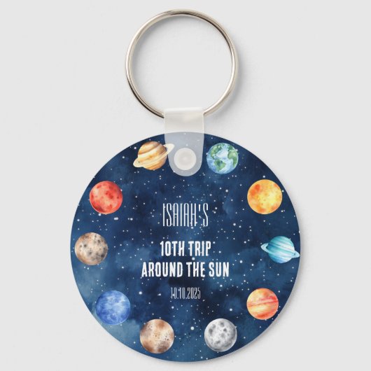 Boy Outer Space 10th Trip Around the Sun Birthday キーホルダー (正面)
