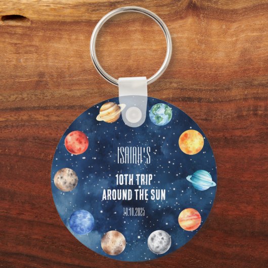 Boy Outer Space 10th Trip Around the Sun Birthday キーホルダー (裏面)