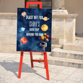 Boy Outer Space Astronaut Birthday Welcome Sign アクリルサイン