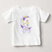 Boy Painting Crescent Moon  ベビーTシャツ (正面)