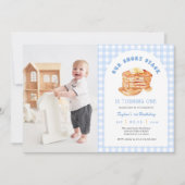 Boy Pancake Breakfast Birthday Party写真 招待状 (正面)