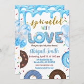 Boy Pastel Donut Sprinkled with Love Invitation 招待状 (正面/裏面)