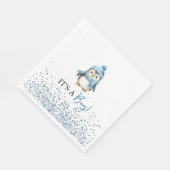 Boy Penguin Winter Baby Shower スタンダードランチョンナプキン (角)