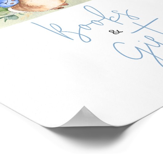 Boy Peter Rabbit赤ちゃんシャワー本と贈り物 ポスター (角)