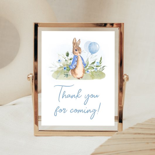 Boy Peter Rabbit Baby Shower Thanks For 来's ポスター