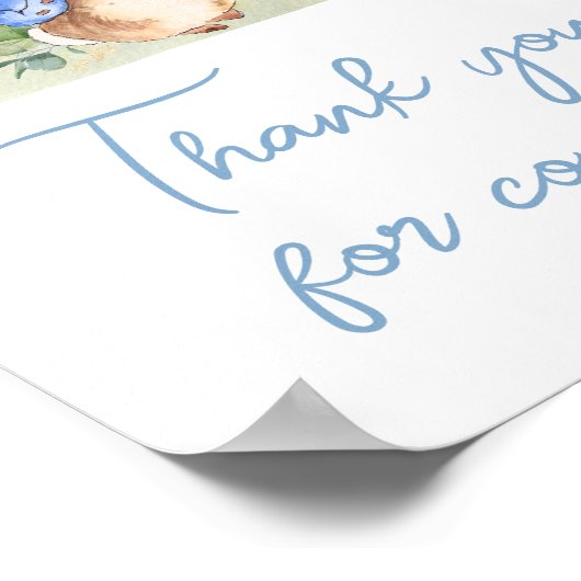 Boy Peter Rabbit Baby Shower Thanks For 来's ポスター (角)