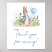 Boy Peter Rabbit Baby Shower Thanks For 来's ポスター (正面)