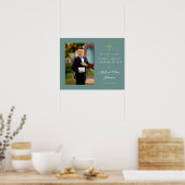 Boy Photo First Communion Green ポスター (キッチン)