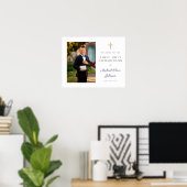 Boy Photo First Communion Navy Blue ポスター (ホームオフィス)