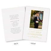 Boy Photo First Holy Communion金ゴールド 箔招待状