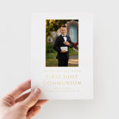 Boy Photo First Holy Communion金ゴールド 箔招待状