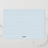 Boy Photo FleurdeLis Cross Birth Announcement Foil 箔招待状 (裏面)