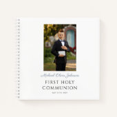 Boy Photo Script First Communion Guestbook ノートブック (正面)