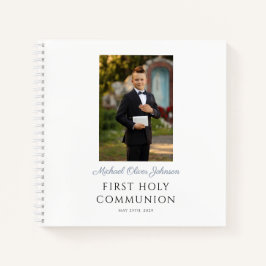 Boy Photo Script First Communion Guestbook ノートブック