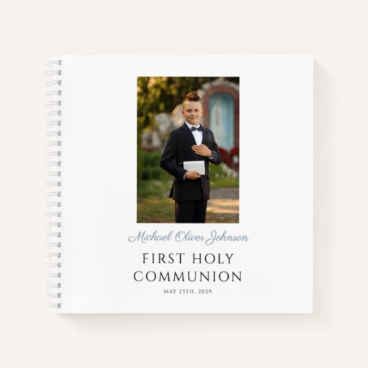 Boy Photo Script First Communion Guestbook ノートブック (正面)