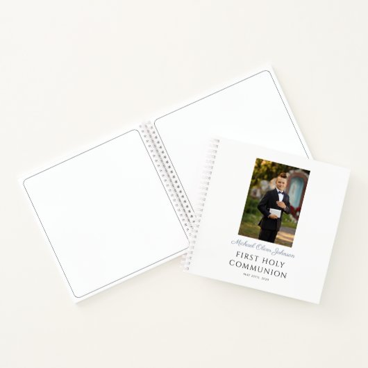 Boy Photo Script First Communion Guestbook ノートブック (内部)