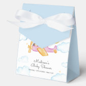 Boy Pilot Teddy Bear Balloon Airplane Baby Shower フェイバーボックス (正面)
