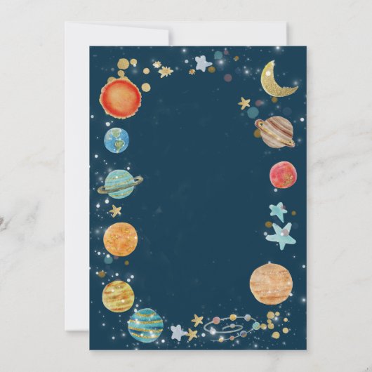 Boy Planets Outer Space Baby Shower Invitation 招待状 (裏面)