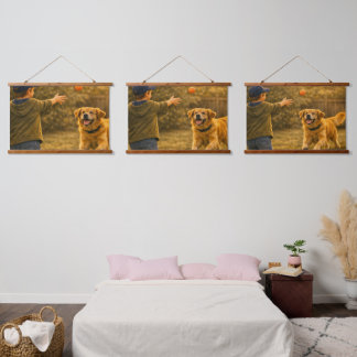 Boy Playing Fetch Progression Tapestry – Set of 3 吊り下げ型タペストリー