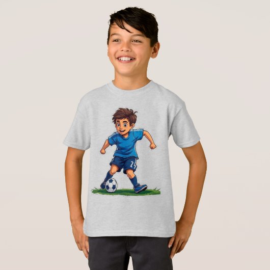 Boy Playing Soccer Tシャツ (正面フル)