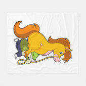 Boy.PNGを使用した馬 フリースブランケット (正面(横))