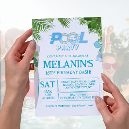 Boy Pool Party Invitation – Cool Dude Birthday 招待状