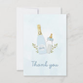 Boy Poppin Bottles Baby Shower Thank you Card サンキューカード (正面)