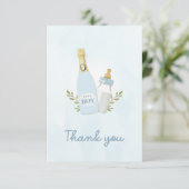 Boy Poppin Bottles Baby Shower Thank you Card サンキューカード (スタンド正面)