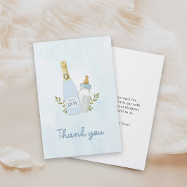 Boy Poppin Bottles Baby Shower Thank you Card サンキューカード