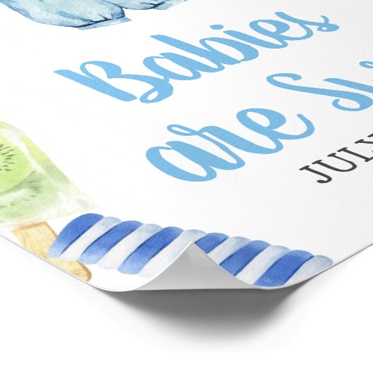 Boy Popsicleベビーシャワーベビーは甘い ポスター (角)