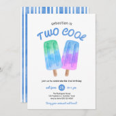 Boy Popsicle Summer 2nd Birthday 招待状 (正面/裏面)