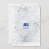 BOY、Prince Boy、Silver & Blueを称えるベビーシャワー。 招待状 (裏面)