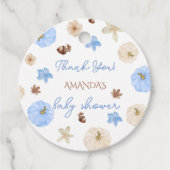 Boy Pumpkin Blue Baby Shower 感謝してい You フェイバータグ (正面)