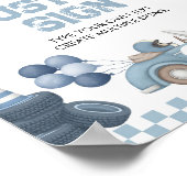 Boy Race Car Birthday Party Table Sign ポスター (角)