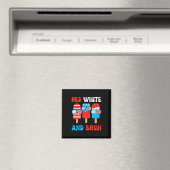 Boy Red White Bruh 4th July-shirt Popsicle Usa Fla マグネット (インサイチュ (食洗機))