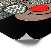 Boy Reindeer Hat Camo Hat Merry Christmas Xmas Boy ポスター (角)