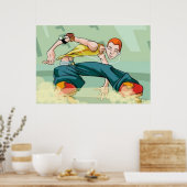 Boy Rollerスケートで滑る(iPodポスター付) ポスター (キッチン)