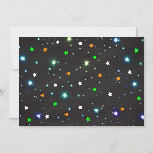 Boy Roller Skating Birthday Invitation Neon 招待状 (裏面)