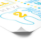 Boy Rubber Duck 1st Birthday Milestoneポスター フォトプリント (角)